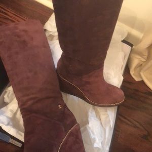 Chanel High Boots Suede Calfskin